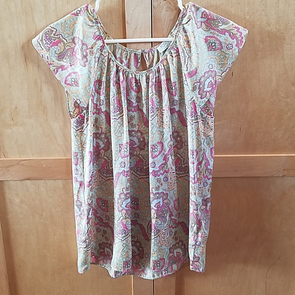 Paisley cap sleeve top